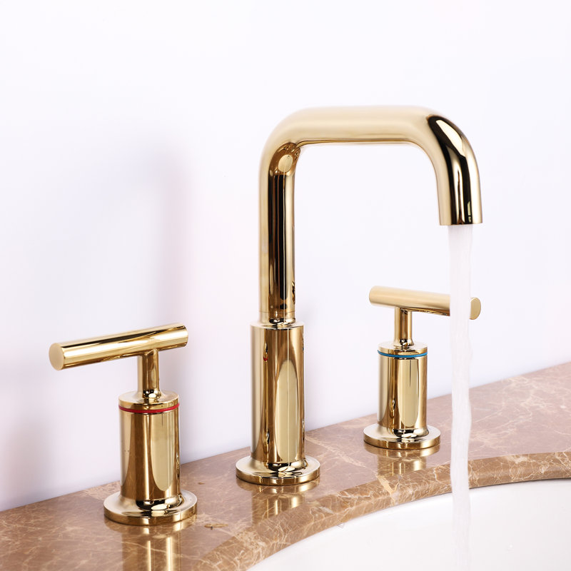 Widespread Bathroom Faucet, Gold