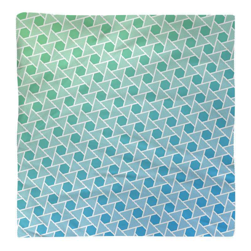 Serviette triangles hexagonals Mcguigan, H 10 po x l 10 po x P 0,1 po, Vert / bleu, Coton