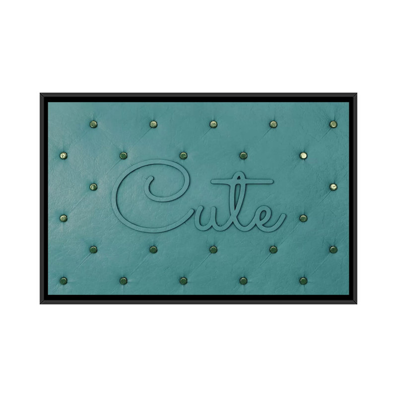« jolie bleu », art textuel sur toile tendue, Toile encadrée noire, Pas de tapis, H 40 po x l 60 po x P 1,5 po