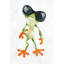 Drôle de grenouille avec lunettes de soleil - décor encadré vert mat