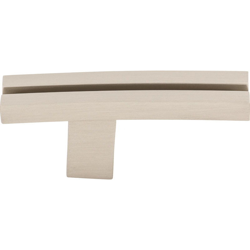 Inset Rail 2 5/8" Length Geometric Knob, Brushed Satin Nickel