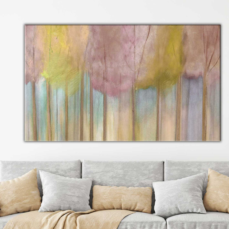 «Soft Orchid Morning», reproduction de peinture acrylique sur toile, H 28 po x l 48 po x P 1,5 po