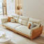 Coussin beige modulaire en similicuir