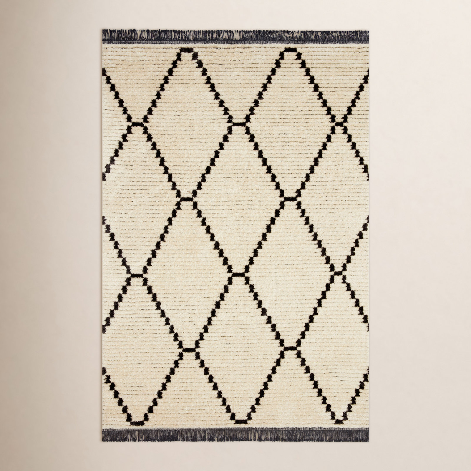 Chris Loves Julia x Loloi Alice Geometric Cream/Charcoal Rug, Square 1'6"