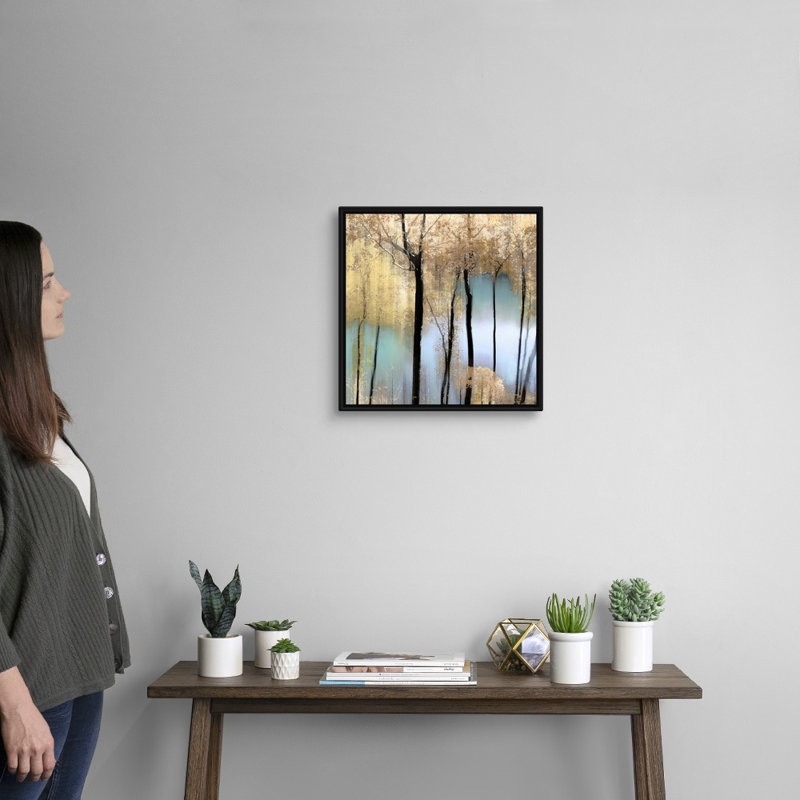 «Pastel Pond» par Alex Hanson - reproduction d'art sur toile, H 18 po x l 18 po x P 1,75 po, Toile avec cadre flottant noir