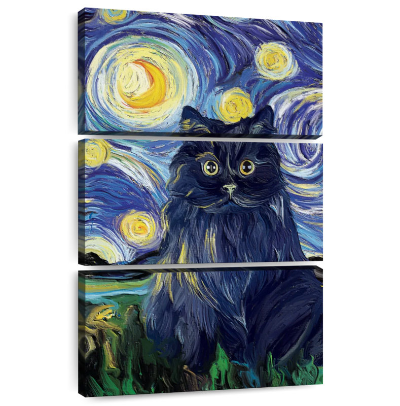 Chat noir Brampt, H 38 po x l 24 po