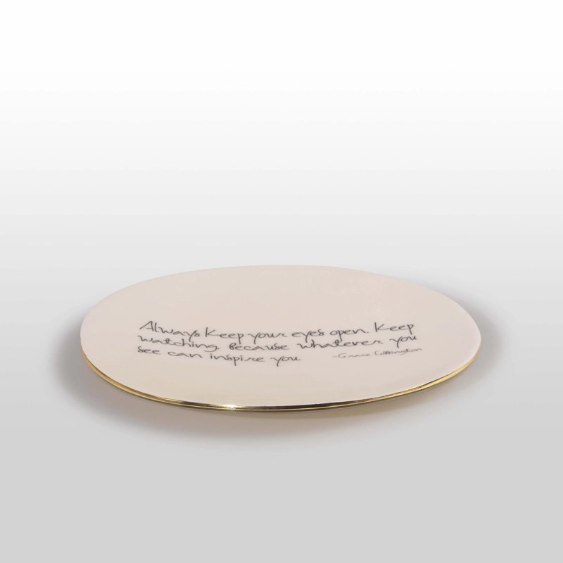 Medium Round Plate With Quote