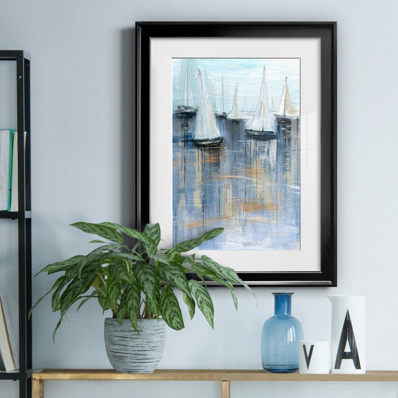 «Sail Away» par Susan Jill - reproduction de cadre photo, Black Frame, H 18,5 po x l 24,5 po x P 1,5 po