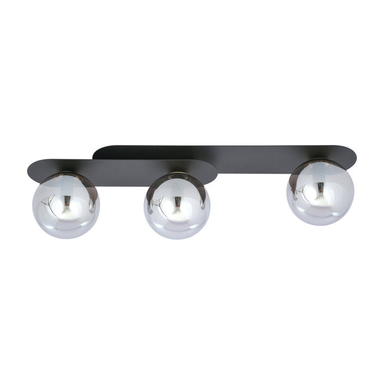 McTurck Glass Flush Mount, 25cm H x 51cm W x 57.5cm D, Graphite