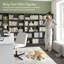 Grande bibliothèque 5 tablettes gris chiné-992583675