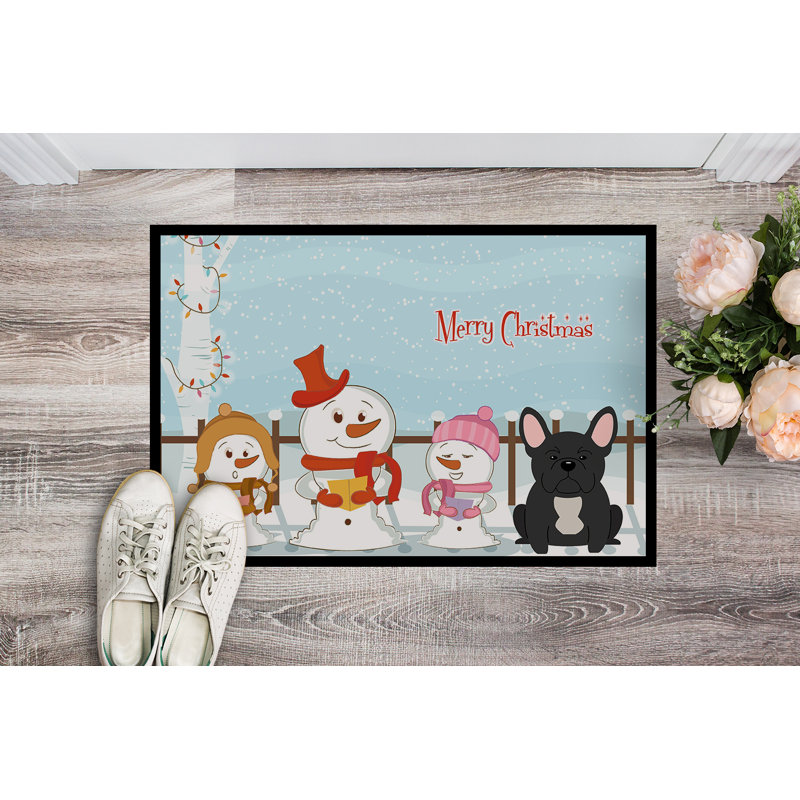 Tapis d'extérieur antidérapant Chloe-Nicole Merry Christmas, Rectangle 2 pi x 3 pi