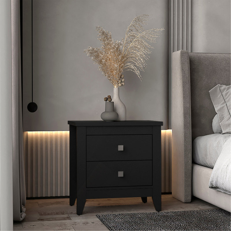 2-Drawer Nightstand Wenge, Wenge