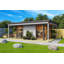 Lasita Domeo 3 Loggia - 19.5 x 13.5 Ft. Premium 2-Room Log Cabin With Aluminium Sliding Doors (44mm)