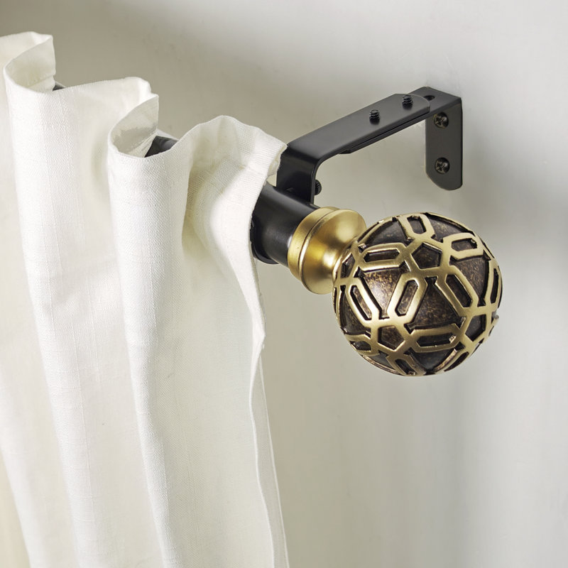 Ensemble de tringle à rideaux simple réglable 1-1 / 8 de diamètre avec faiteaux, 36" - 72"