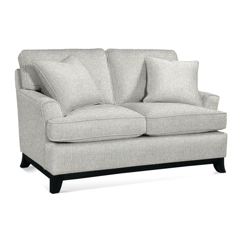 Oaks Way Loveseat, White Performance Fabric; 0851-94, Black Finish