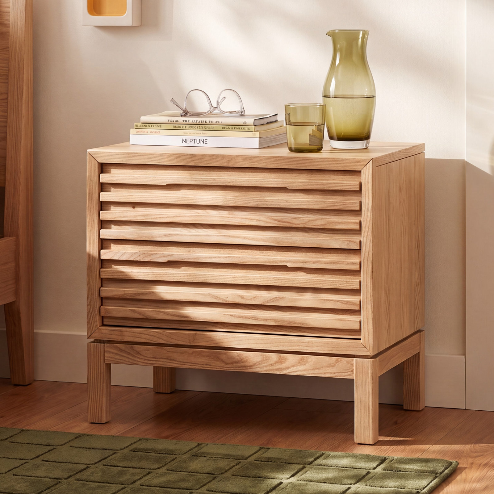 Finnian 2-Drawer Nightstand, Light Oak