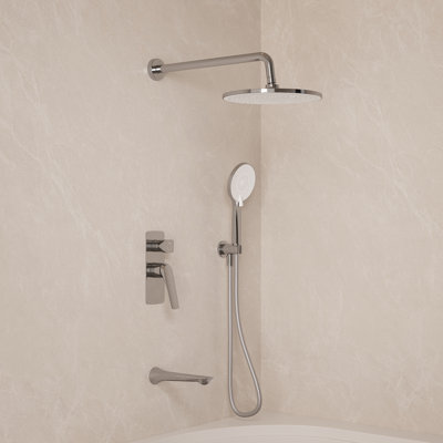 EVERSTEIN Concealed Shower System for Shower and Bath, Chrome