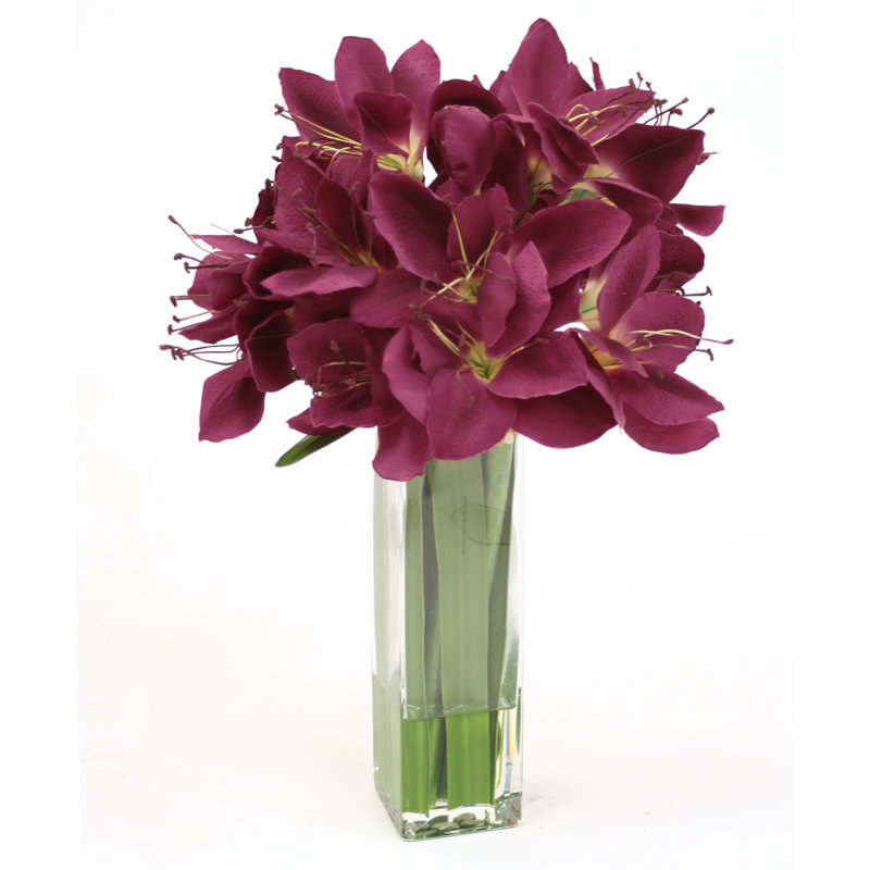 23 " Polysilk Amaryllis Arrangement, Plum