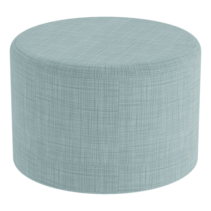 Tabouret cylindrique structuré en savoir plus, H 14 po x l 18 po x P 18 po, Bleu hachuré