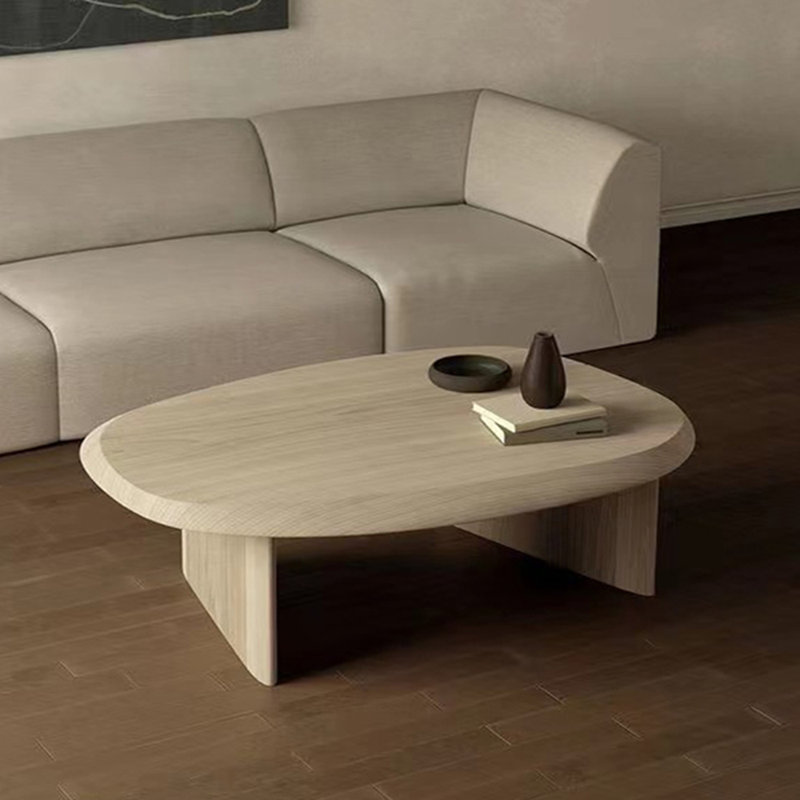 Table de bout ovale en bois massif, H 14,96 po x L 51,18 po x l 27,55 po