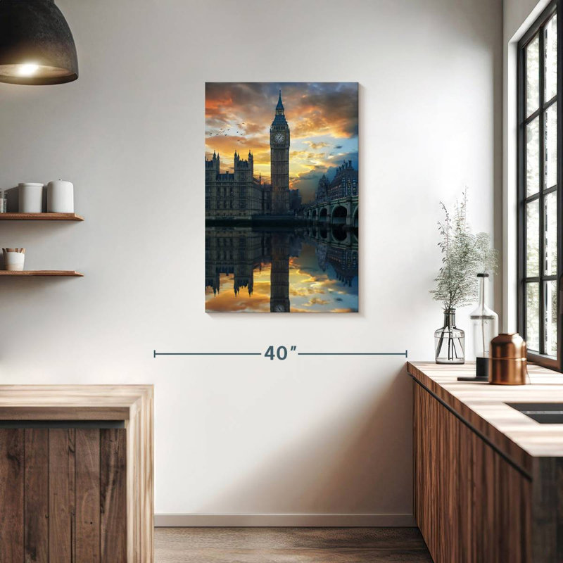 Aime Big Ben au coucher du soleil, H 36 po x l 24 po