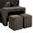 L-Shaped Sleeper Bed With 2 Stools And Side Shelf, Reversible Sectional For Apartments, Velvet, Charcoal Pull-Out Shelf Chaise, Comfy Living Room Furniture,-1533004459