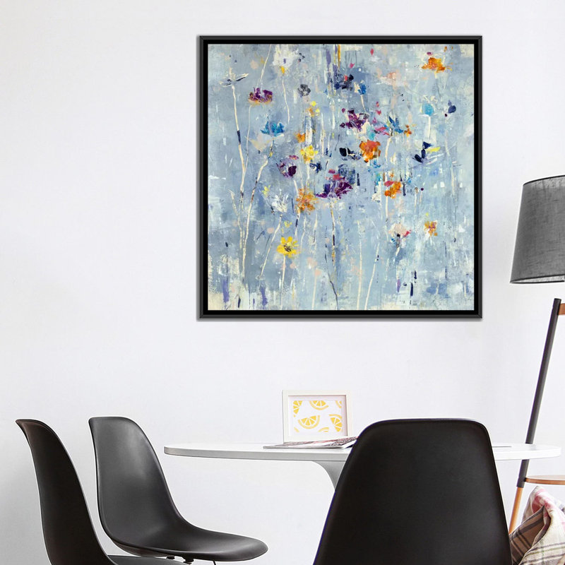 «Itsy Bitsy Floral», reproduction sur toile, H 18 po x l 18 po x P 1,5 po, Toile avec cadre flottant noir, Pas de tapis