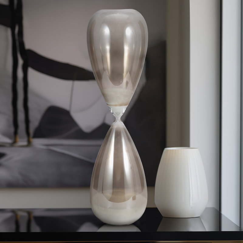 Contemporary Hourglass Sculpture for Home Decor – Stylish Decorative Object for Family Game Night, Desk Decor, and Living Room Decoration