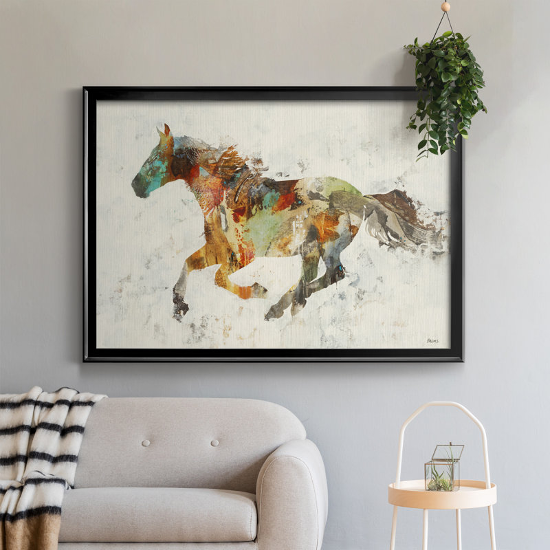 «Totem II», reproduction sur toile encadrée, Toile avec cadre noir, H 26,5 po x l 36,5 po x P 1,5 po