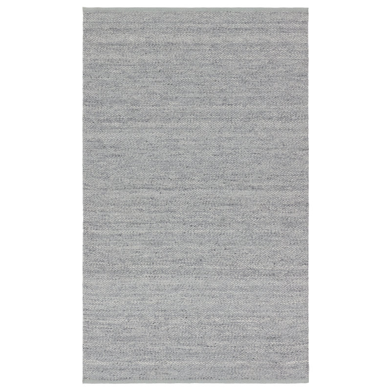 Tapis intérieur / extérieur en polyester de couleur unie tissé à la main en gris, Rectangle 2 pi x 3 pi