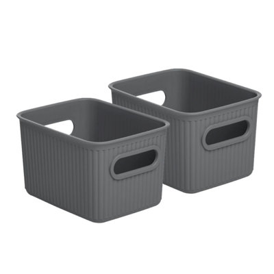 Ribbed Plastic Basket Set