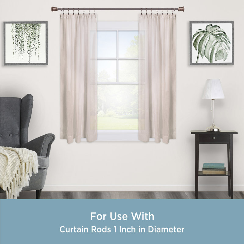 Sienna Bronze Metal Clip Rings for 1-Inch Curtain Rods