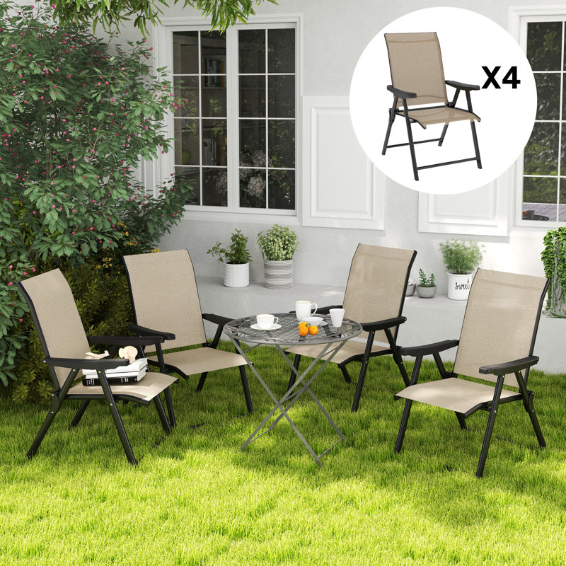Folding Patio Dining, Black/Grey