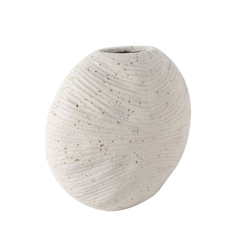 Vase de table en céramique Darhyl, Beige, H 9 po x l 5 po x P 10 po