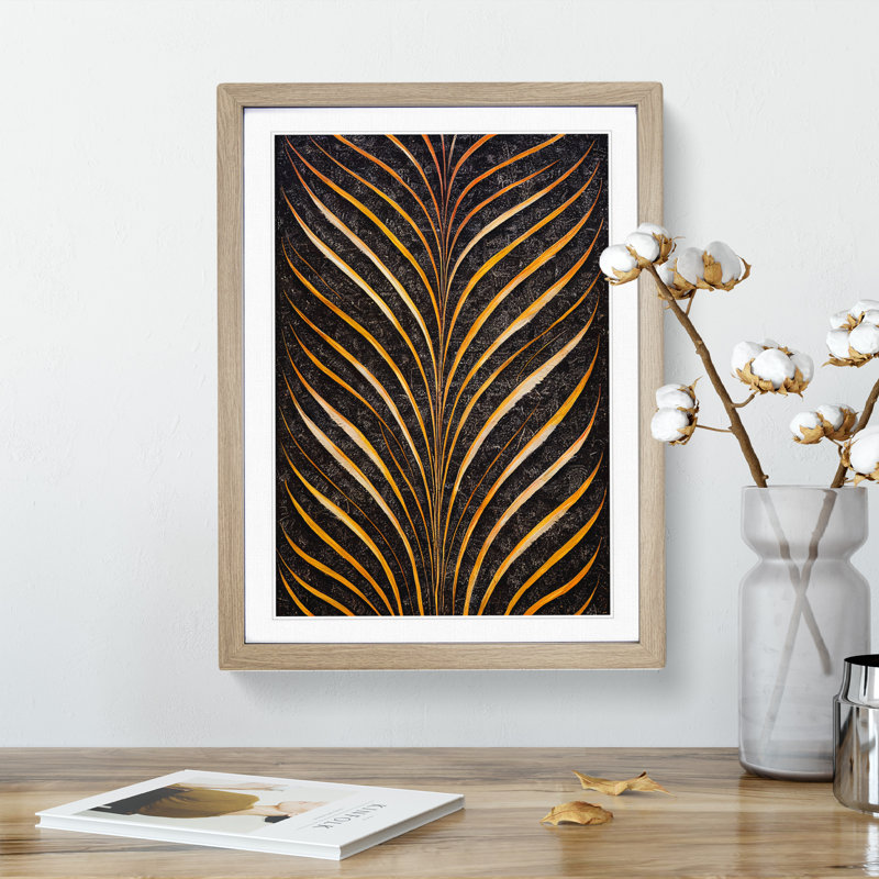 Sacred Feather - Wall Art, 34cm H x 25cm W x 2cm D, Oak Framed