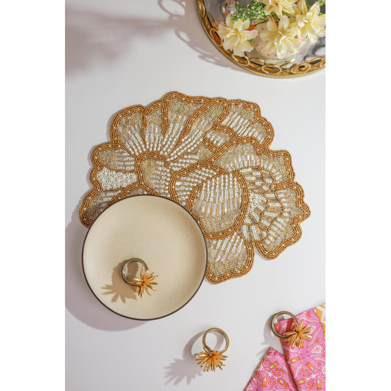 The "Art Deco Bloom" Beaded Charger