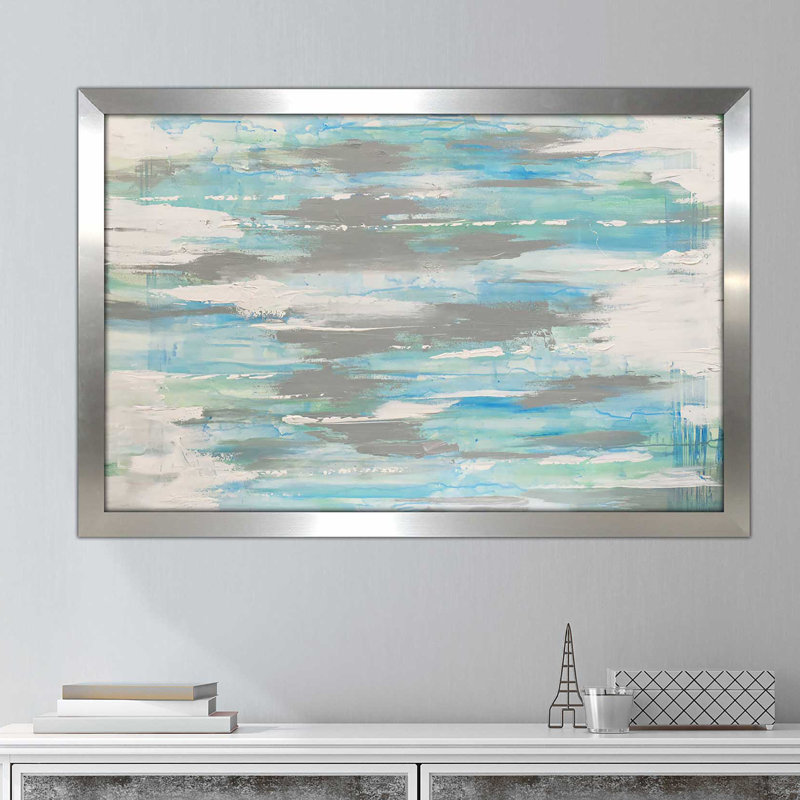 « blue regard (square) » par cassie studios-print, H 27,5 po x l 39,5 po x P 0,75 po, Encadrement argenté