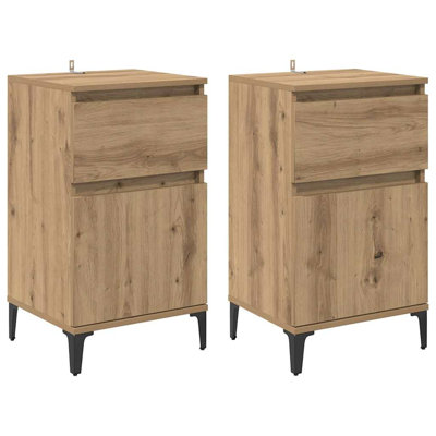Bedside Cabinet 2 Pcs 40 X 35 X 70 Cm Engineered Wood