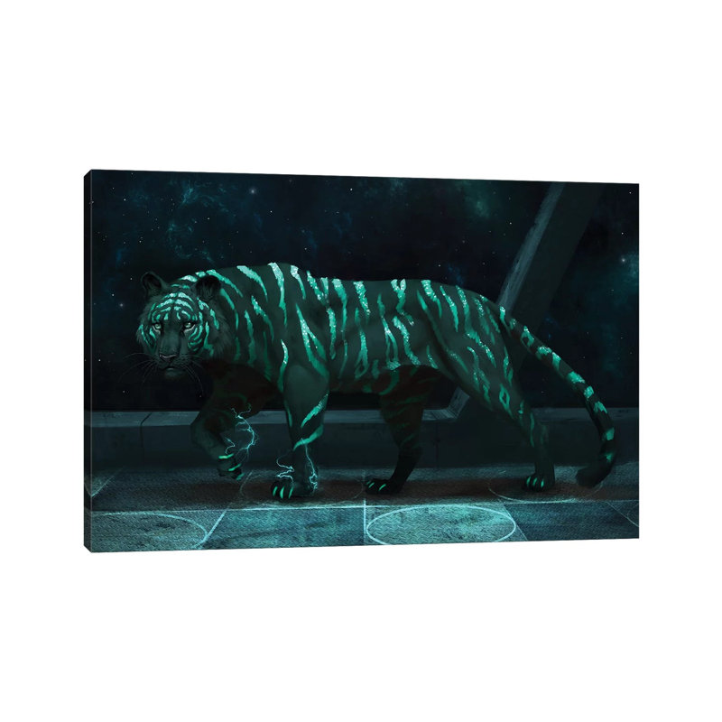 Space Tiger by Jade Merien - Wrapped Canvas Gallery-Wrapped Canvas Giclée, 20.32 cm H x 30.48 cm W
