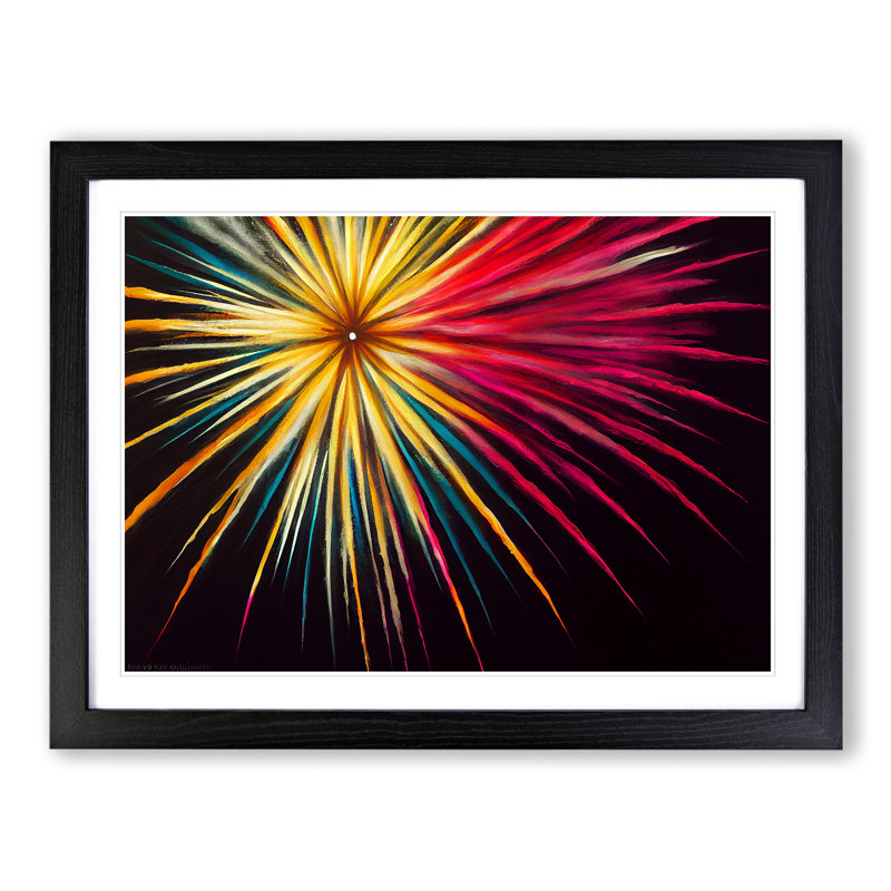 Euphoric Fireworks - Framed Print, Black, 46cm H x 64cm W x 2cm D