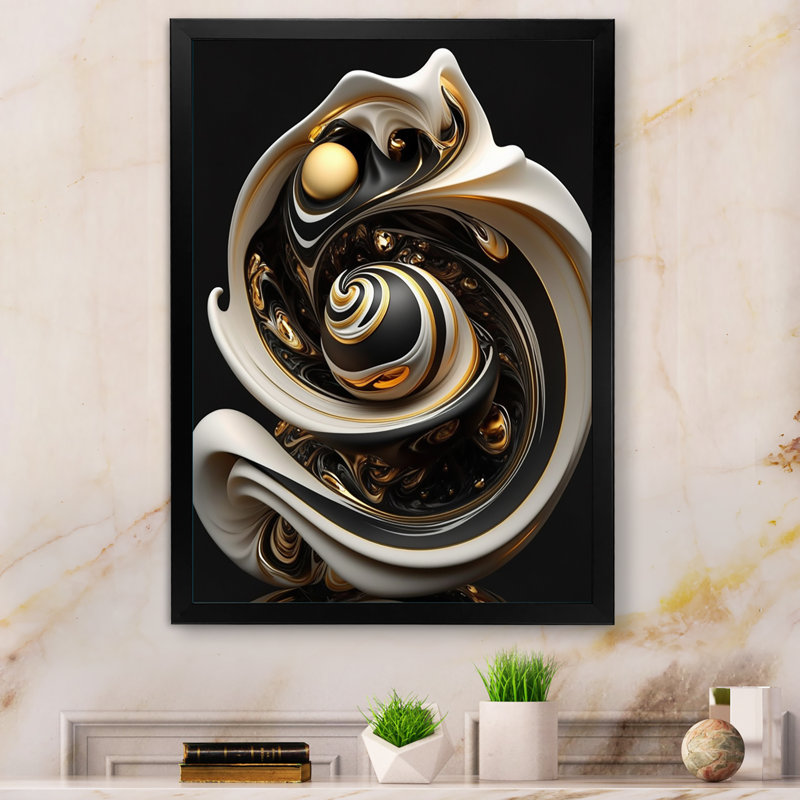 Liquide blanc vitrail V - art abstrait spirales murales pour le salon, H 40 po x l 30 po x P 1,5 po