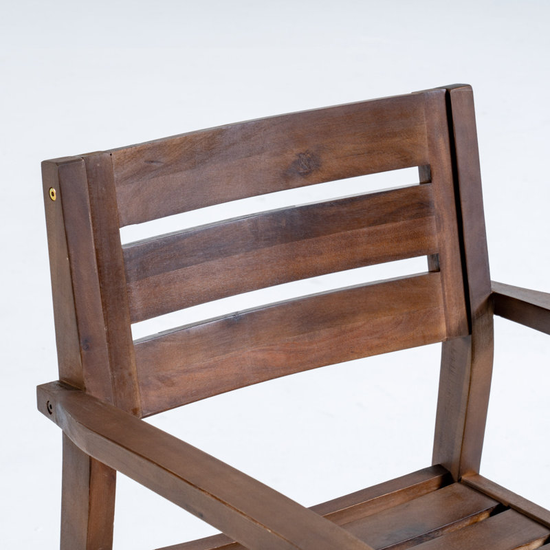 Ensemble de chaises de salle à manger Stamford, ensemble de 2 chaises de patio en bois d'acacia
