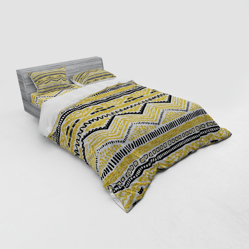 Rustic Polyester Geometric Shapes Duvet Cover, Queen Duvet Cover + 3 Additional Pieces