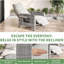 Fauteuil inclinable d'extérieur en osier avec dossier réglable, repose-pieds et table, gris-1212357373-1212357372