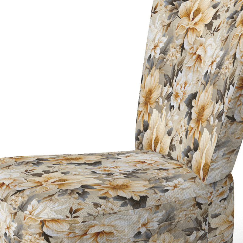 Chaise d'appoint rembourrée Antique Autumn Floral Elegance III