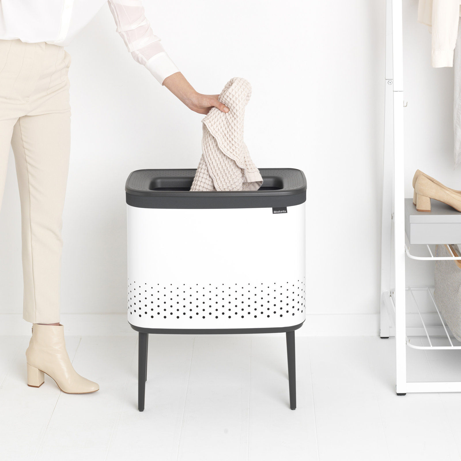 Brabantia Bo 16 Gallon Laundry Hamper, White