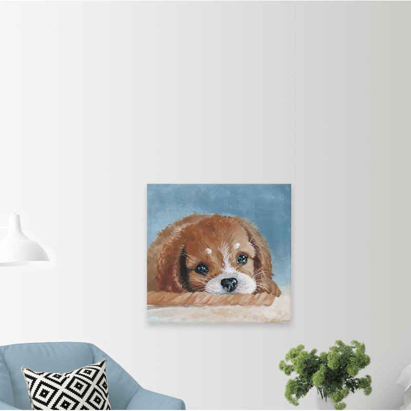 Teary-Eyed Pup - Wrapped Canvas Painting, 45cm H x 45cm W x 2cm D
