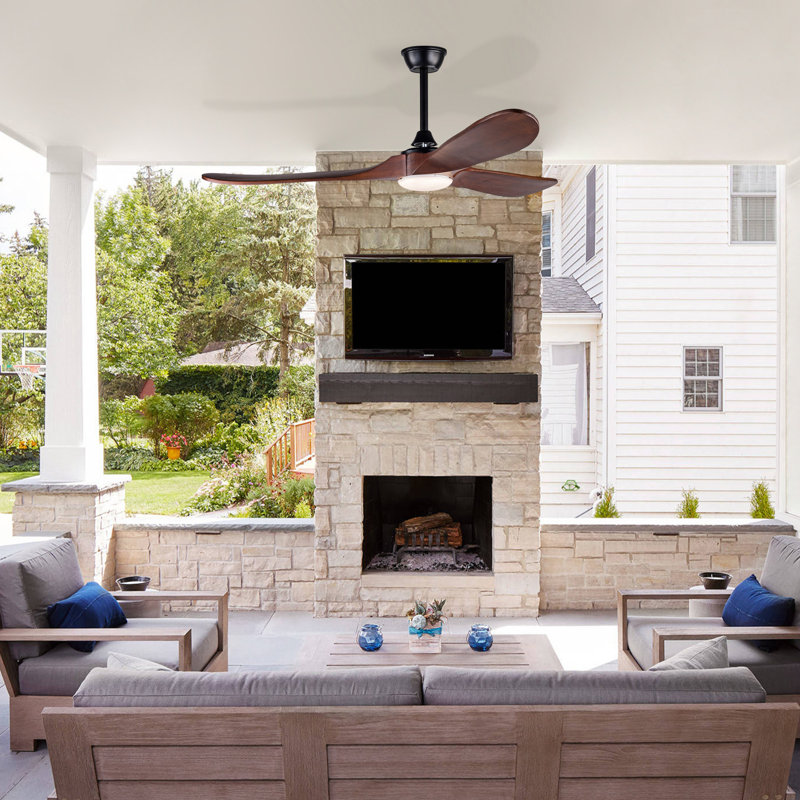 52'' Ceiling Fan With Remote Control And Light Kit Included