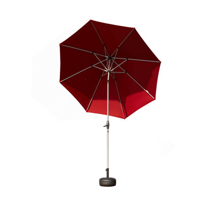 9FT Patio Umbrella, Outdoor Table Umbrella With Push Button Tilt And Crank, UV Protection Waterproof Market Sun Umbrella With 8 Sturdy Ribs For Garden, Deck, Backyard, Pool (Brick Red)