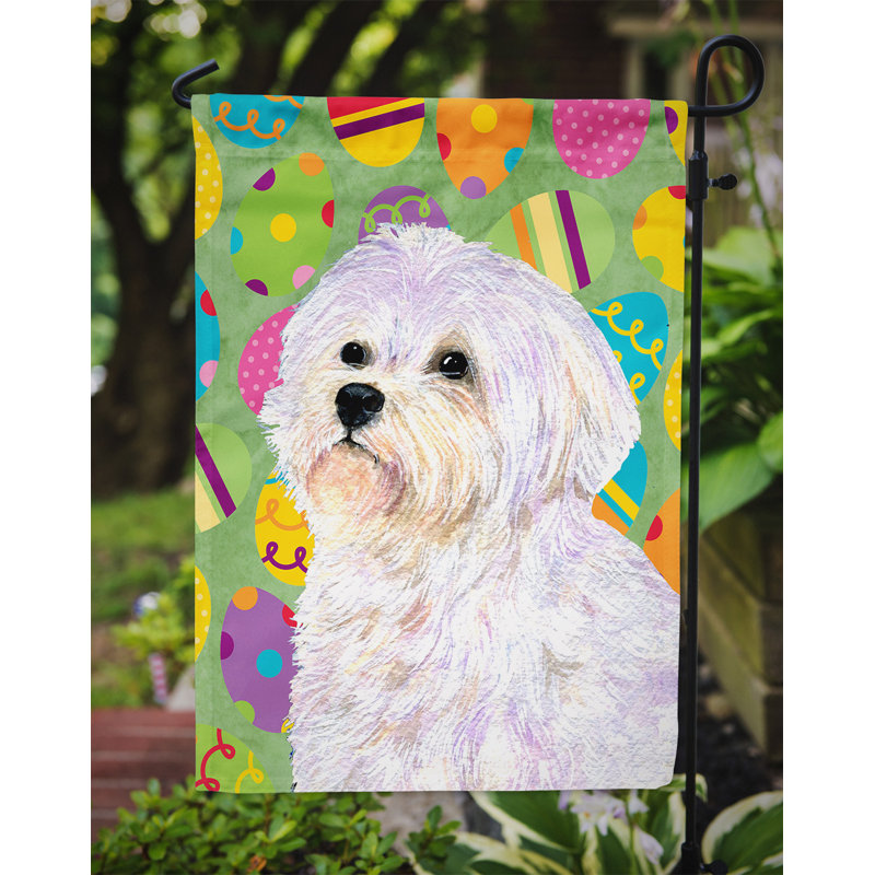 Drapeau de jardin Atara, Bichon maltais (beige et mauve)